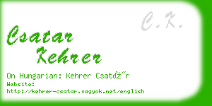 csatar kehrer business card